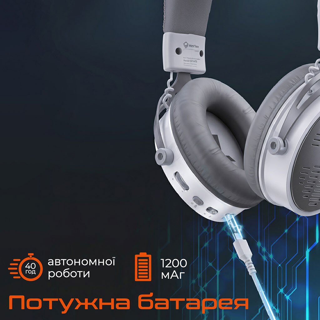 Bluetooth-гарнітура Meetion MT-BTH013-B, З мікрофоном, Стерео, Сірий - № 5 Bluetooth-гарнітура Meetion MT-BTH013-B, З мікрофоном, Стерео, Сірий - № 5
