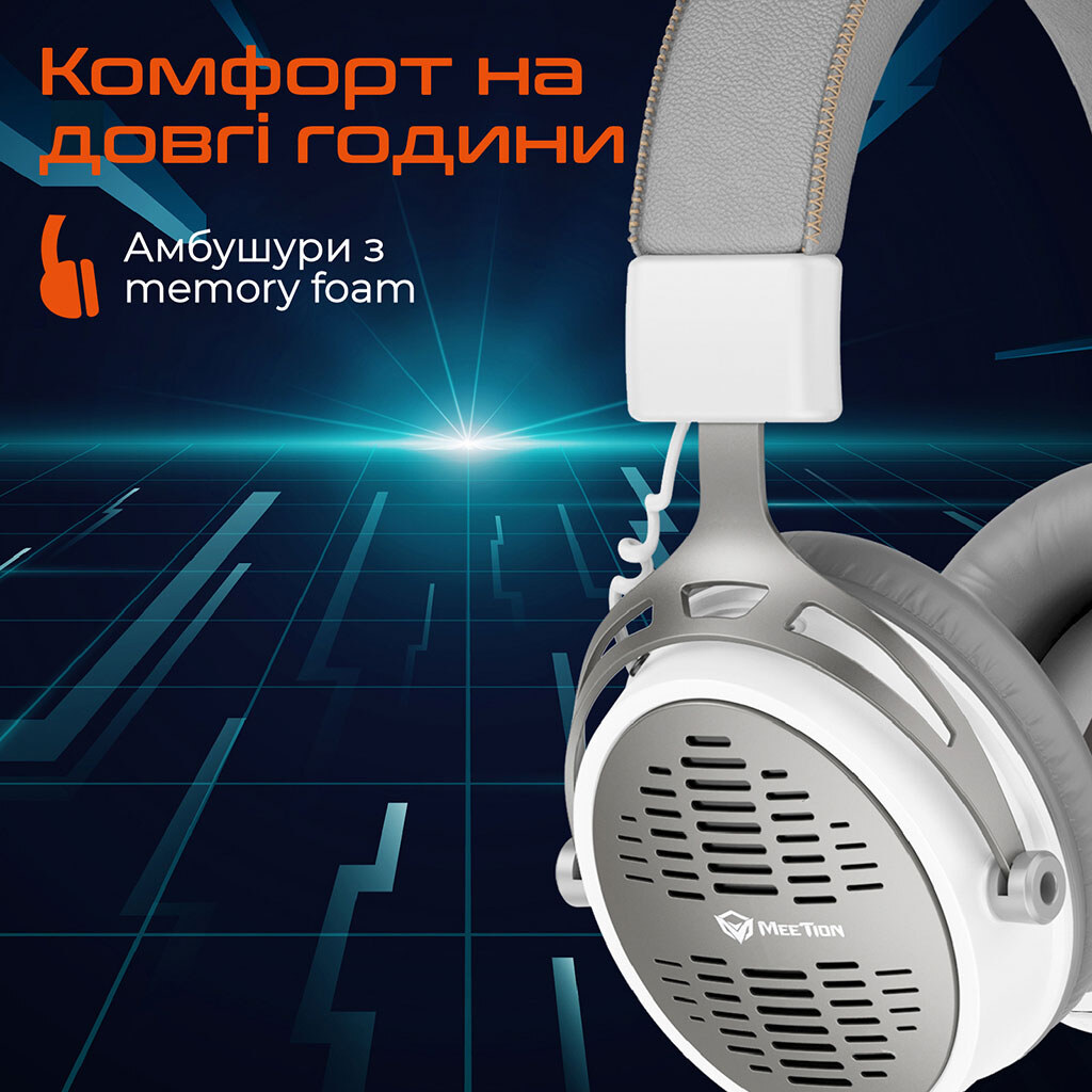 Bluetooth-гарнітура Meetion MT-BTH013-B, З мікрофоном, Стерео, Сірий - № 6 Bluetooth-гарнітура Meetion MT-BTH013-B, З мікрофоном, Стерео, Сірий - № 6