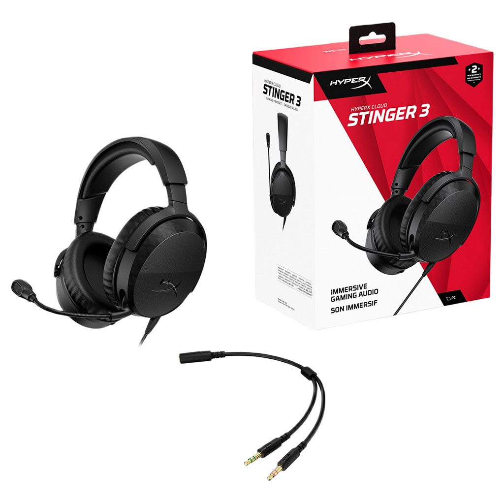 Навушники HyperX Cloud Stinger 3, З мікрофоном, Чорний - № 3 Навушники HyperX Cloud Stinger 3, З мікрофоном, Чорний - № 3