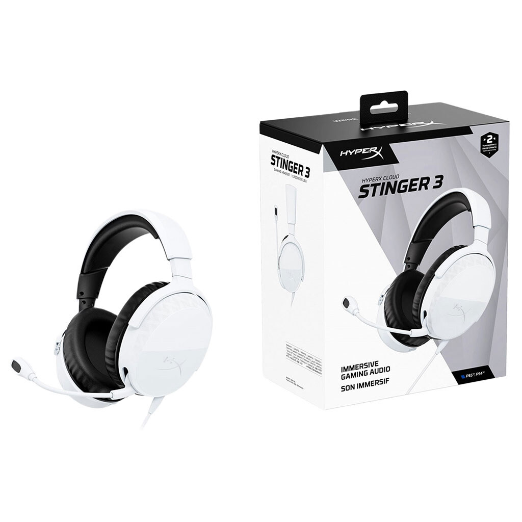 Навушники HyperX Cloud Stinger 3, З мікрофоном, Білий - № 7 Навушники HyperX Cloud Stinger 3, З мікрофоном, Білий - № 7