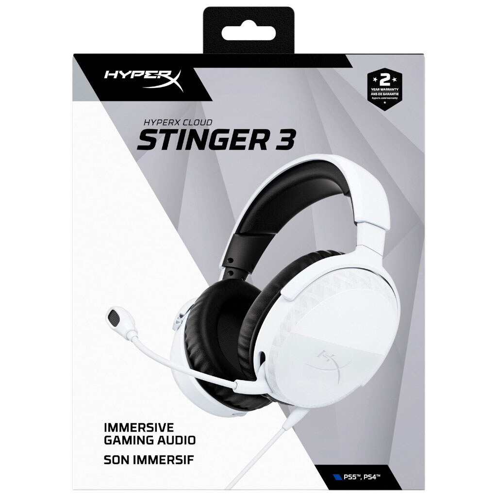 Навушники HyperX Cloud Stinger 3, З мікрофоном, Білий - № 10 Навушники HyperX Cloud Stinger 3, З мікрофоном, Білий - № 10