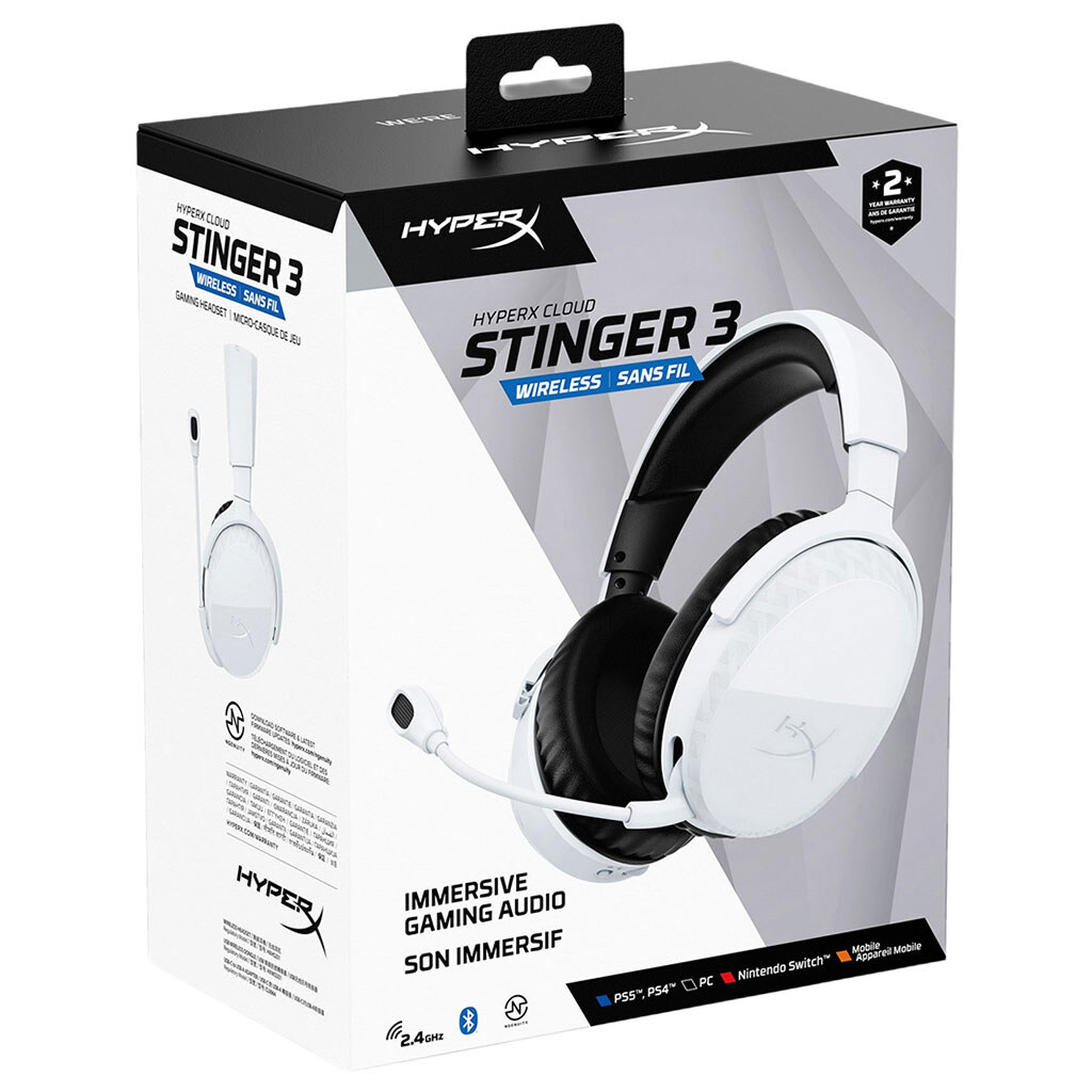 Навушники HyperX Cloud Stinger 3, З мікрофоном, Білий - № 9 Навушники HyperX Cloud Stinger 3, З мікрофоном, Білий - № 9