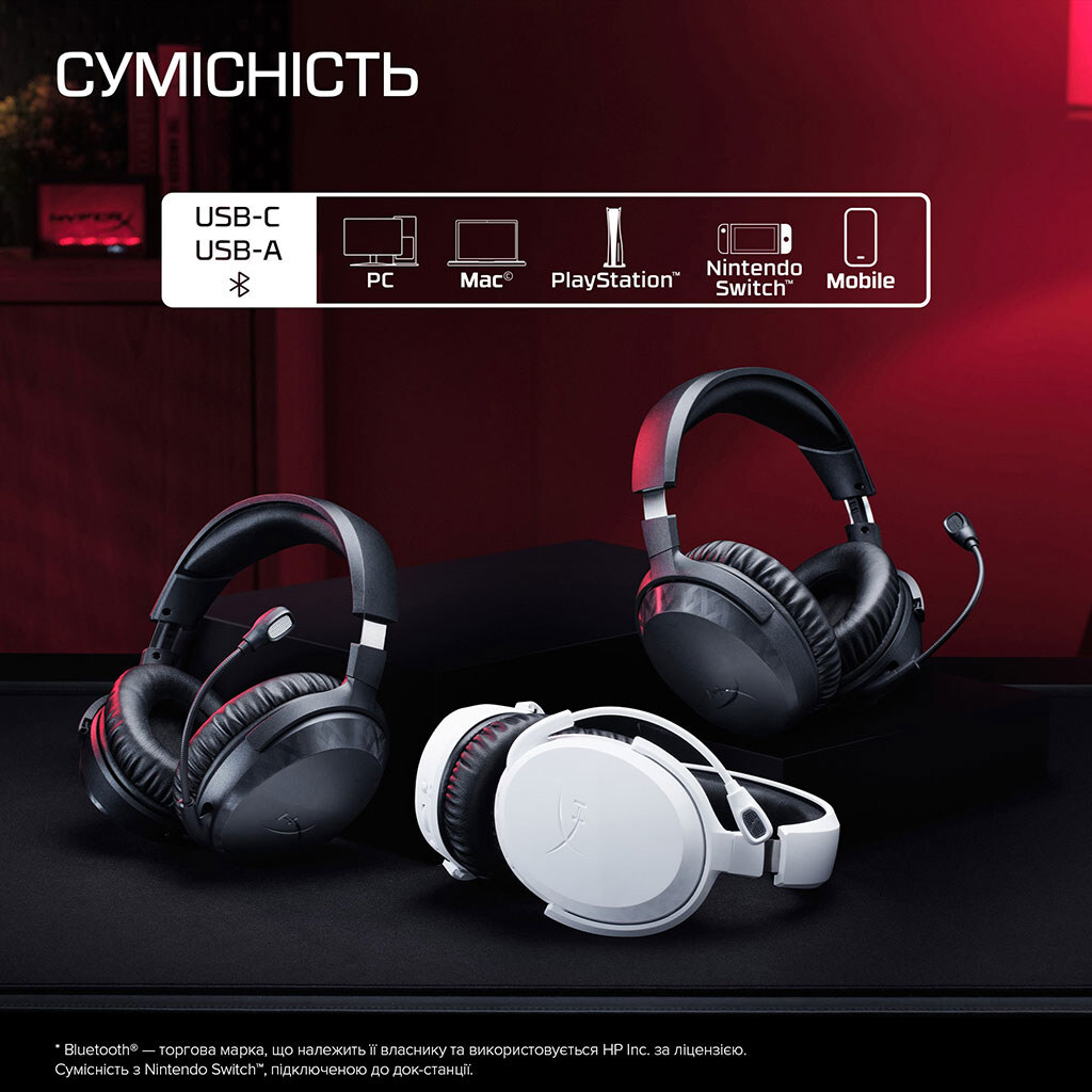 Навушники HyperX Cloud Stinger 3, З мікрофоном, Білий - № 20 Навушники HyperX Cloud Stinger 3, З мікрофоном, Білий - № 20