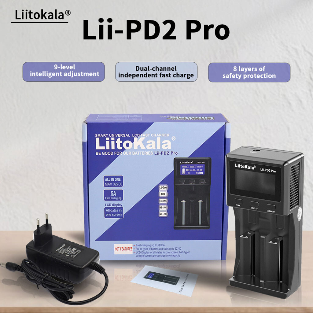 Зарядний пристрій Liitokala Lii-PD2 Pro, Чорний - № 6 Зарядний пристрій Liitokala Lii-PD2 Pro, Чорний - № 6