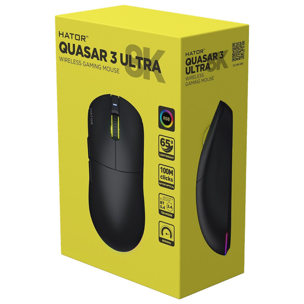 Миша Hator Quasar 3 Ultra 8K, Чорний - № 7 Миша Hator Quasar 3 Ultra 8K, Чорний - № 7