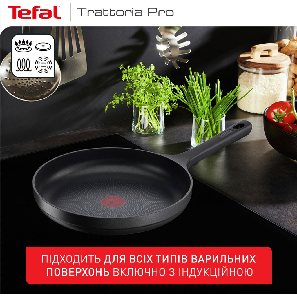 Сковорода Tefal Trattoria Pro G6120444, Черный - № 8 Сковорода Tefal Trattoria Pro G6120444, Черный - № 8