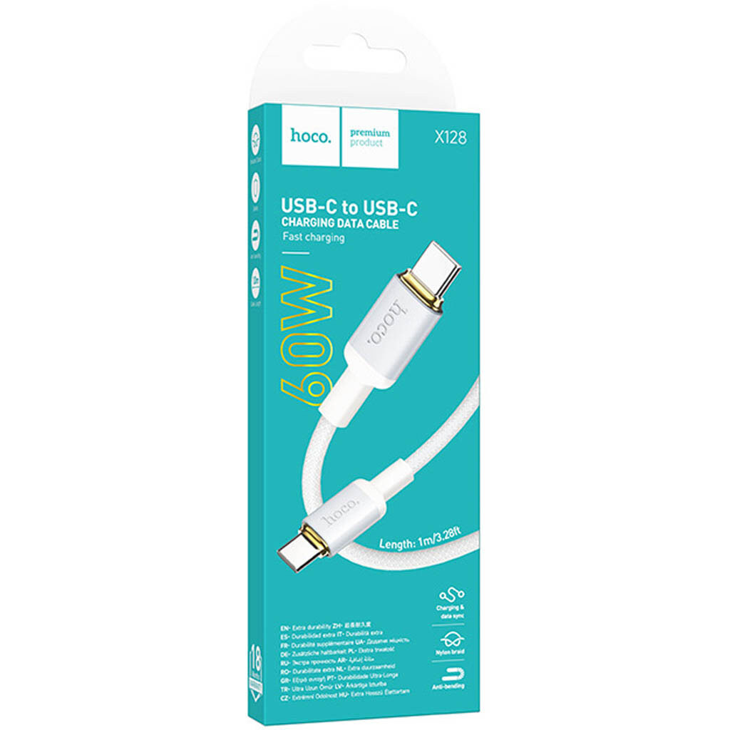 USB кабель Hoco X128 Benefit, Type-C, 1.0 м., Білий - № 4 USB кабель Hoco X128 Benefit, Type-C, 1.0 м., Білий - № 4