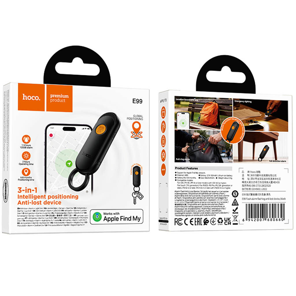 GPS-трекер Hoco E99 Flash, Чорний - № 4 GPS-трекер Hoco E99 Flash, Чорний - № 4