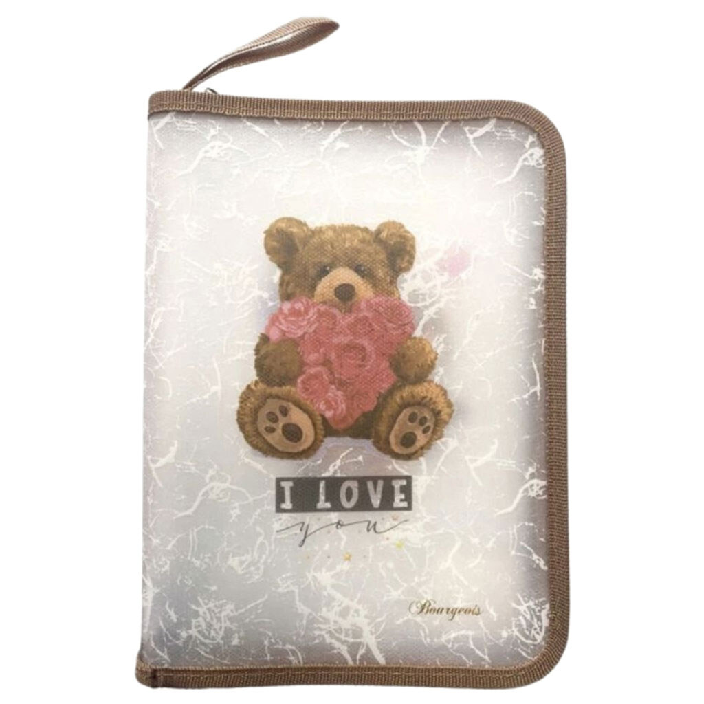 Папка на молнии "Мишка с сердцем", B5+, 20x27,5x2см, 400мкм диз., Mic - № 1 Папка на молнии "Мишка с сердцем", B5+, 20x27,5x2см, 400мкм диз., Mic - № 1