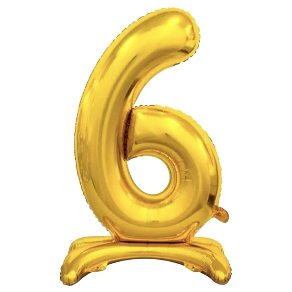 Кулька фольгована цифра "6", підлогова, 80 см, Habile - № 1 Кулька фольгована цифра "6", підлогова, 80 см, Habile - № 1