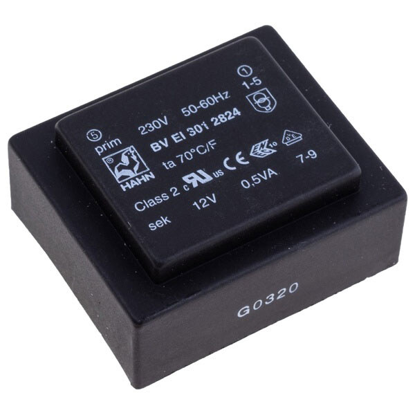 Трансформатор залитый 0,5VA, 12 V, BV EI 301 2824 HAHN - № 1 Трансформатор залитый 0,5VA, 12 V, BV EI 301 2824 HAHN - № 1