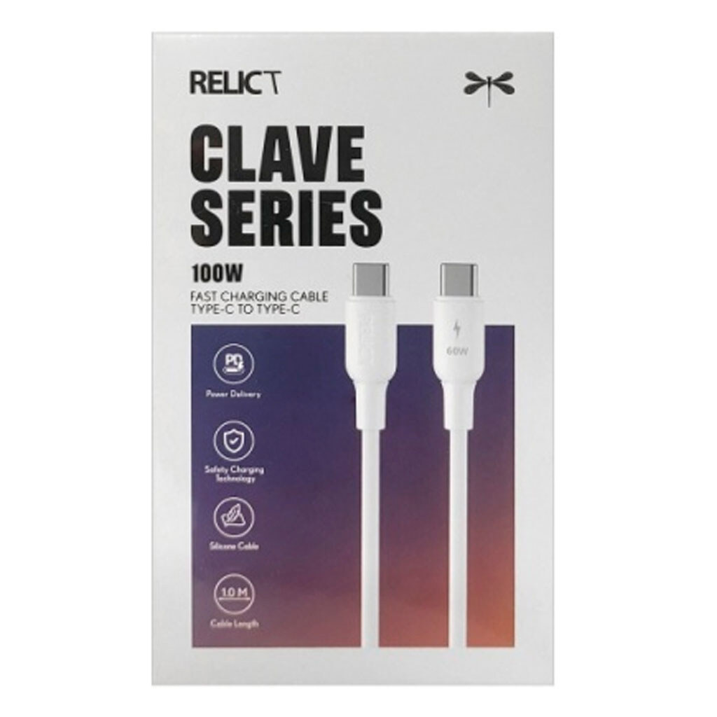 USB кабель Relict RCCECC100 Clave Silicone, Type-C, 1.0 м., Белый - № 1 USB кабель Relict RCCECC100 Clave Silicone, Type-C, 1.0 м., Белый - № 1