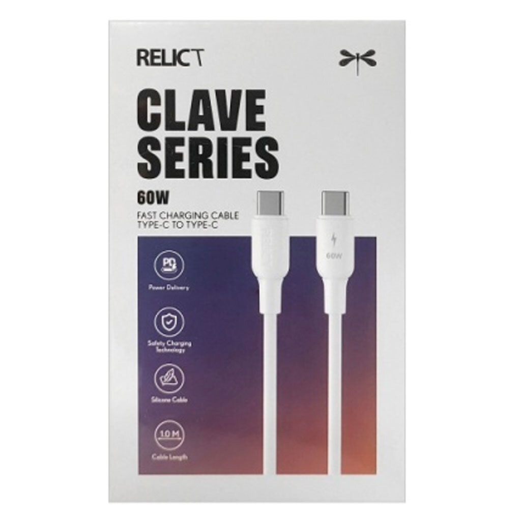 USB кабель Relict RCCECC60 Clave Silicone, Type-C, 1.0 м., Белый - № 1 USB кабель Relict RCCECC60 Clave Silicone, Type-C, 1.0 м., Белый - № 1