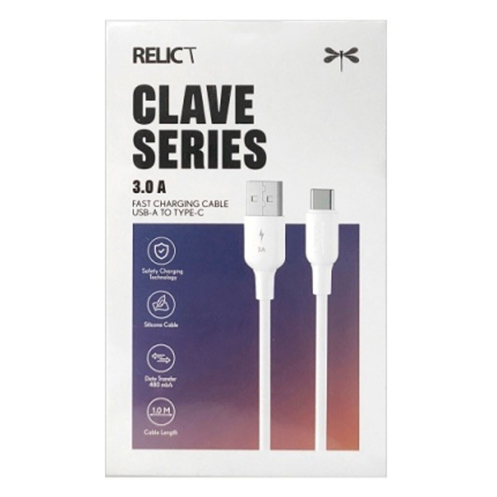 USB кабель Relict RCCEAC3A Clave Silicone, Type-C, 1.0 м., Белый - № 1 USB кабель Relict RCCEAC3A Clave Silicone, Type-C, 1.0 м., Белый - № 1