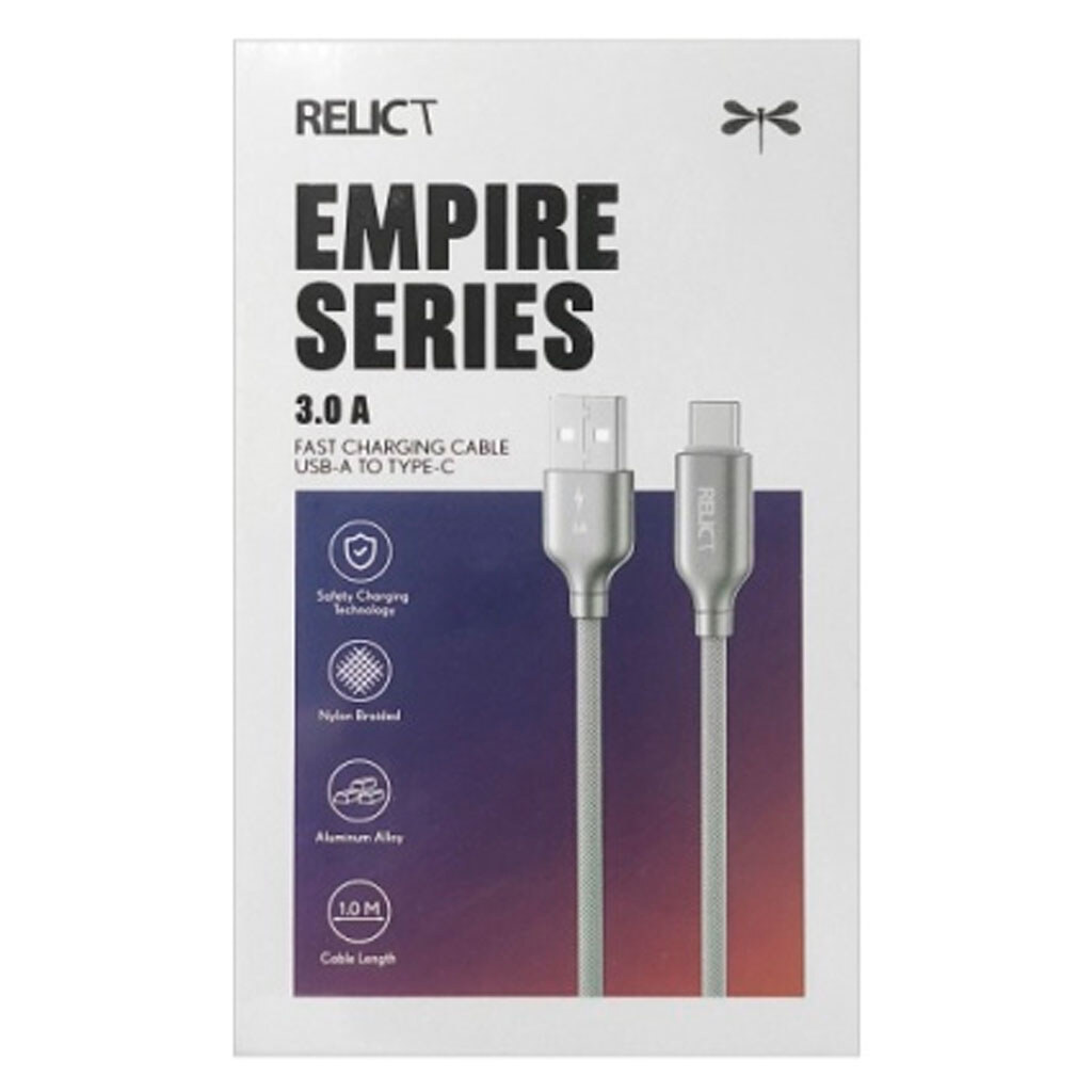 USB кабель Relict RСEMAC3A Empire Braided, Type-C, 1.0 м., Сірий - № 1 USB кабель Relict RСEMAC3A Empire Braided, Type-C, 1.0 м., Сірий - № 1