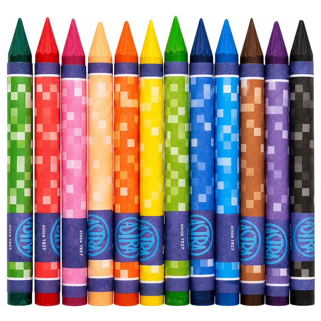 Набір олівців кольорових "Crayons Pixel One", 12 шт/уп., Школярик - № 1 Набір олівців кольорових "Crayons Pixel One", 12 шт/уп., Школярик - № 1