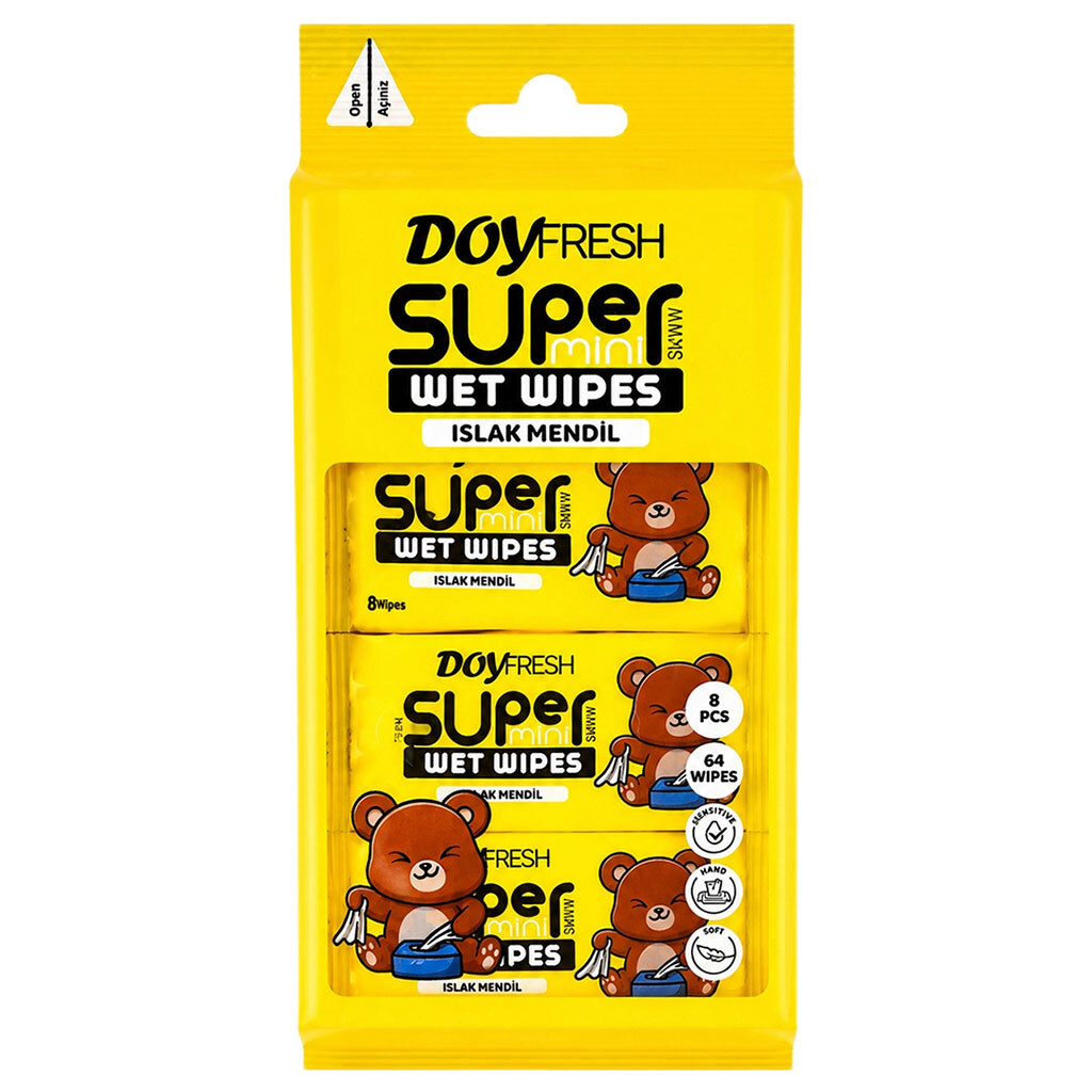Набор салфеток влажных детских DOYFRESH мини, 8 шт х 8 пач/уп. - № 1 Набор салфеток влажных детских DOYFRESH мини, 8 шт х 8 пач/уп. - № 1