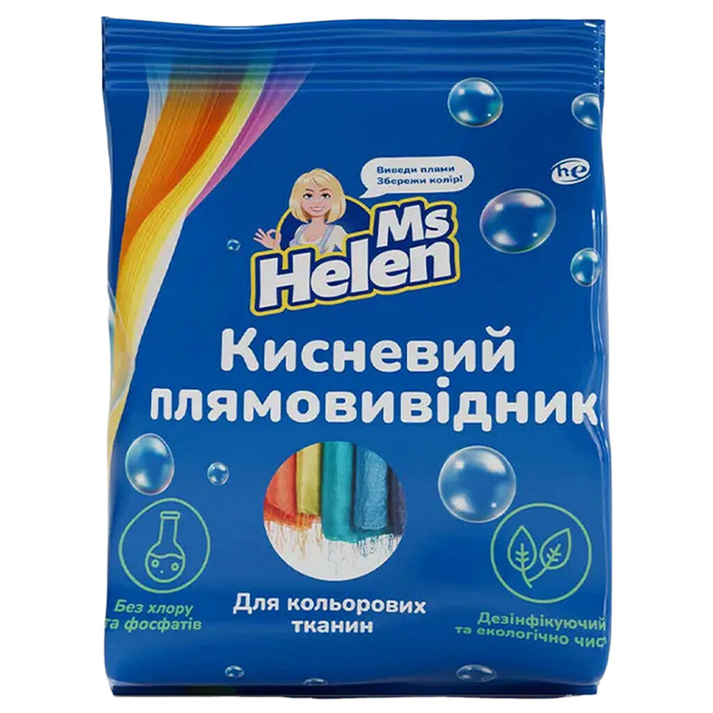 Плямовивідник для тканин кисневий Ms Helen, Діє від 40°, 900 г - № 1 Плямовивідник для тканин кисневий Ms Helen, Діє від 40°, 900 г - № 1
