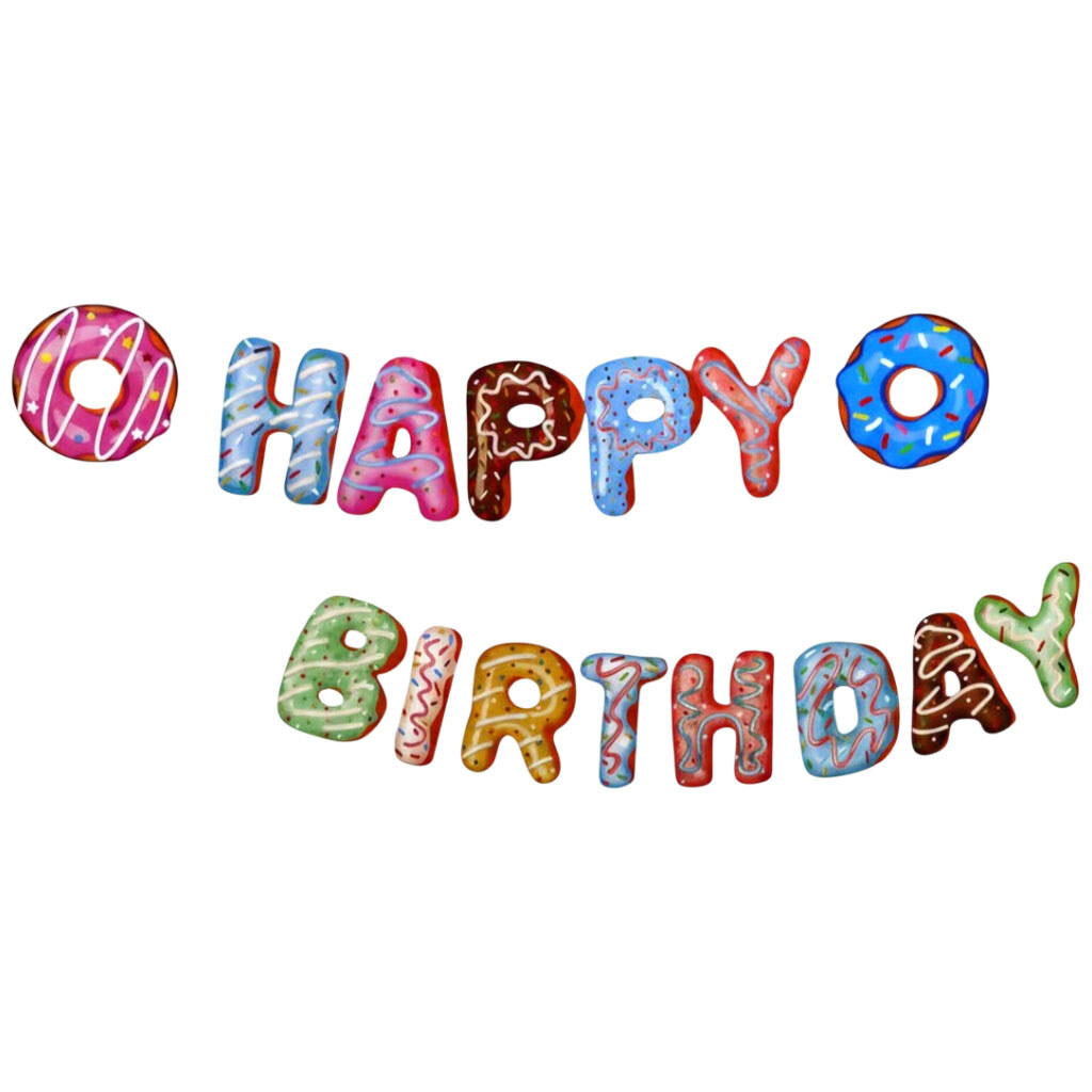 Розтяжка святкова Happy Birthday "Пончики" - № 1 Розтяжка святкова Happy Birthday "Пончики" - № 1