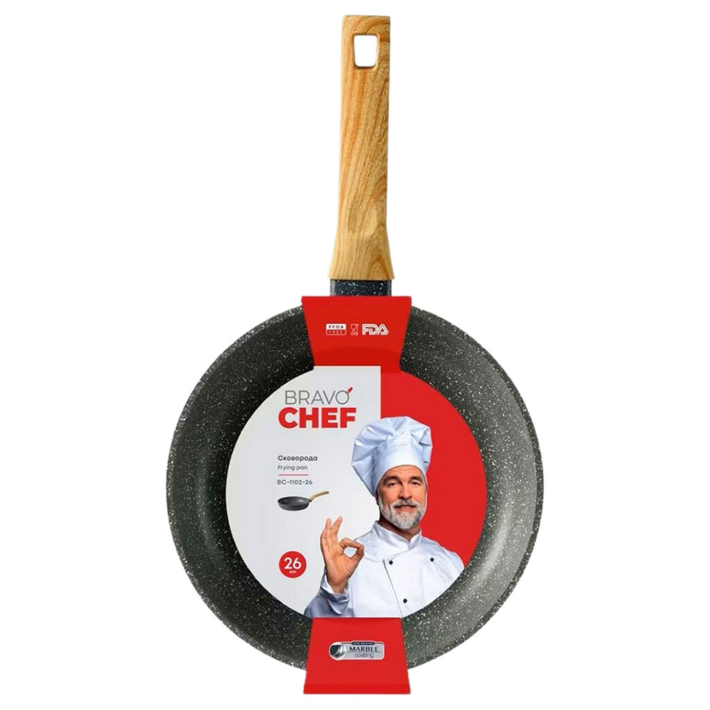 Сковорода алюмінієва антипригарна глибока BRAVO CHEF, d=26 см - № 1 Сковорода алюмінієва антипригарна глибока BRAVO CHEF, d=26 см - № 1