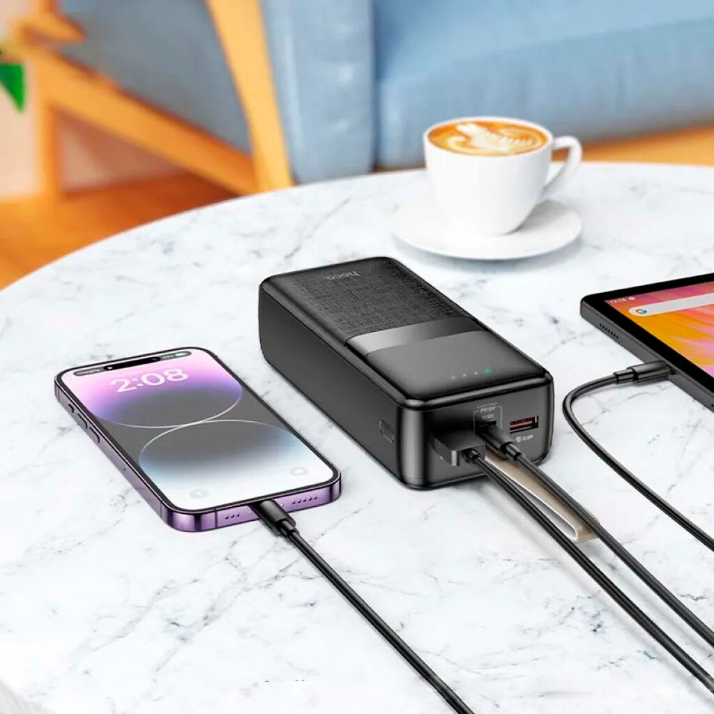 Портативная батарея (Power Bank) Hoco DB107 Mercurius, 30000 mAh, Черный - № 3 Портативная батарея (Power Bank) Hoco DB107 Mercurius, 30000 mAh, Черный - № 3
