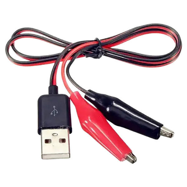 Кабель перехідник USB Type-A на затискачі крокодили, 60 см - № 1 Кабель перехідник USB Type-A на затискачі крокодили, 60 см - № 1