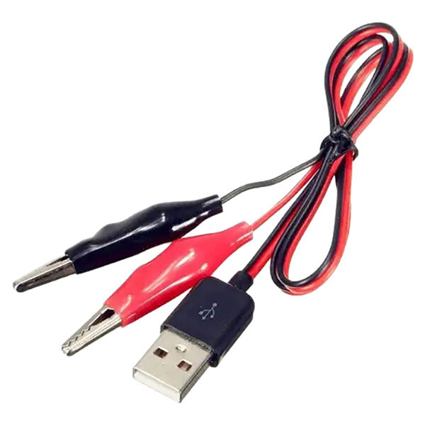 Кабель перехідник USB Type-A на затискачі крокодили, 60 см - № 2 Кабель перехідник USB Type-A на затискачі крокодили, 60 см - № 2