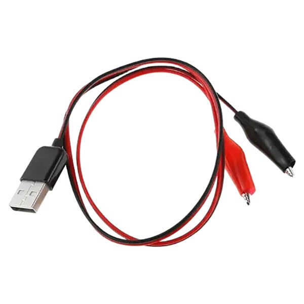 Кабель перехідник USB Type-A на затискачі крокодили, 60 см - № 5 Кабель перехідник USB Type-A на затискачі крокодили, 60 см - № 5