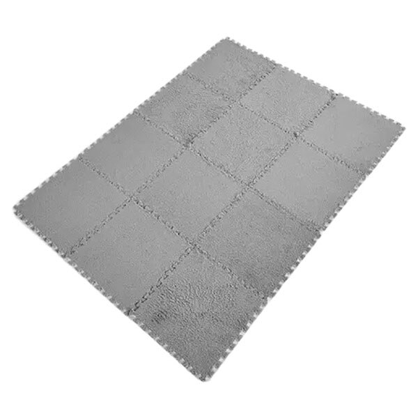 Килимок-пазл плюшевий підлоговий, 30x30см, Сірий - № 4 Килимок-пазл плюшевий підлоговий, 30x30см, Сірий - № 4