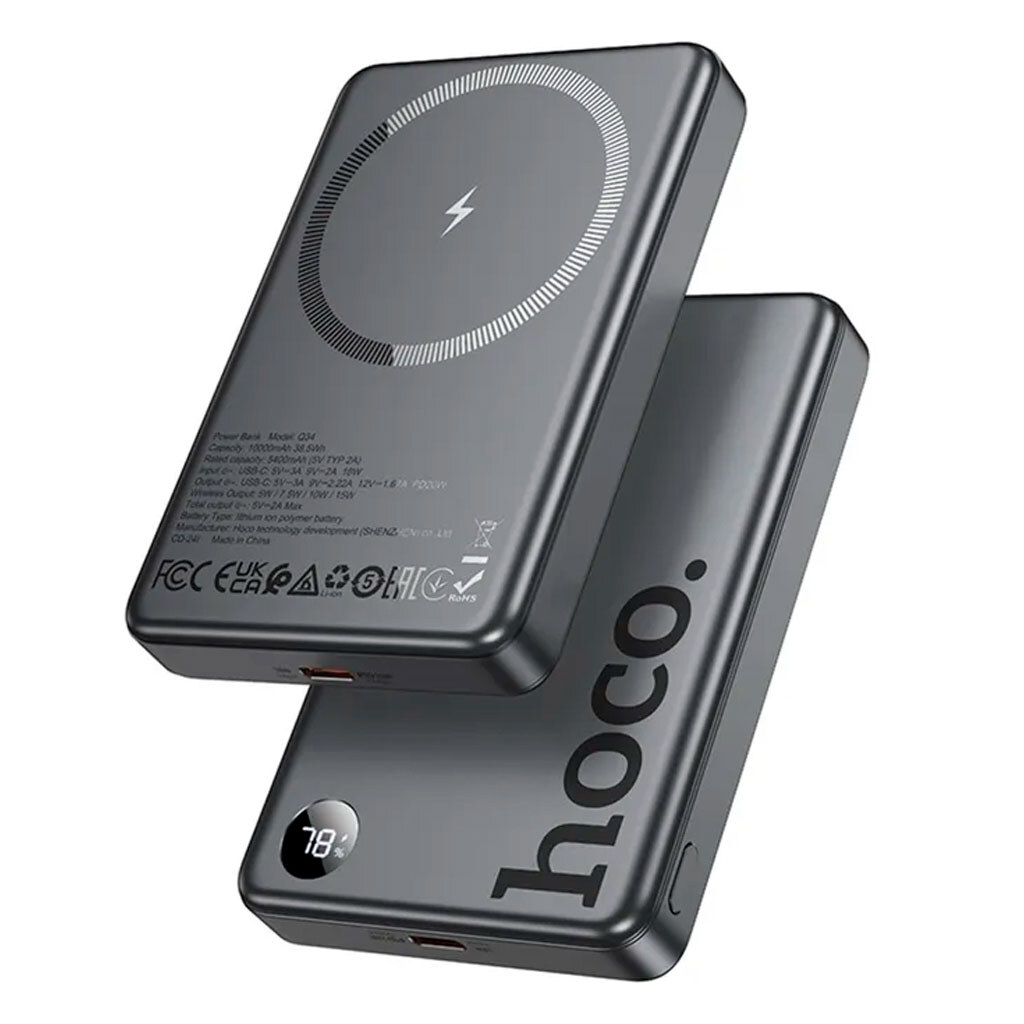 Портативная батарея (Power Bank) Hoco Q34, 10000 mAh, Черный - № 3 Портативная батарея (Power Bank) Hoco Q34, 10000 mAh, Черный - № 3