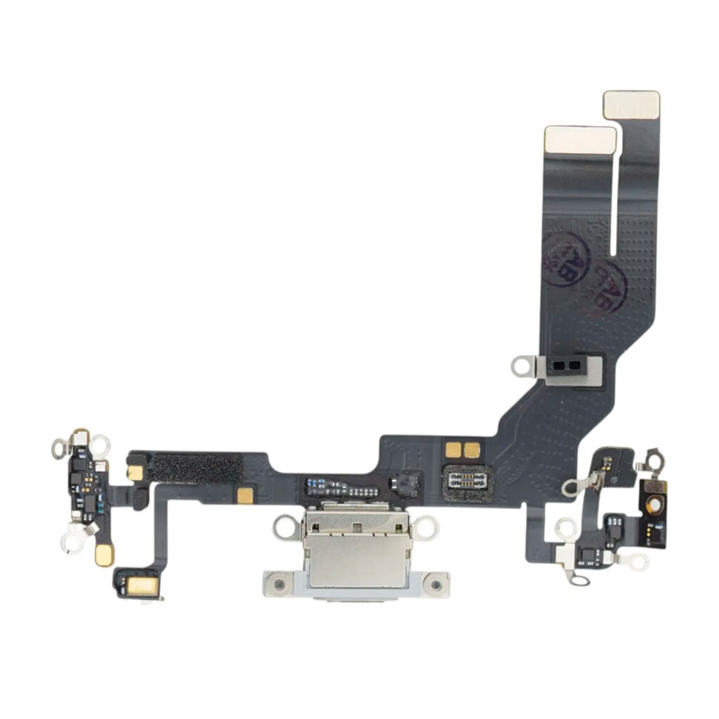 Шлейф Apple iPhone 16e, З роз'ємом на зарядку, Білий - № 1 Шлейф Apple iPhone 16e, З роз'ємом на зарядку, Білий - № 1
