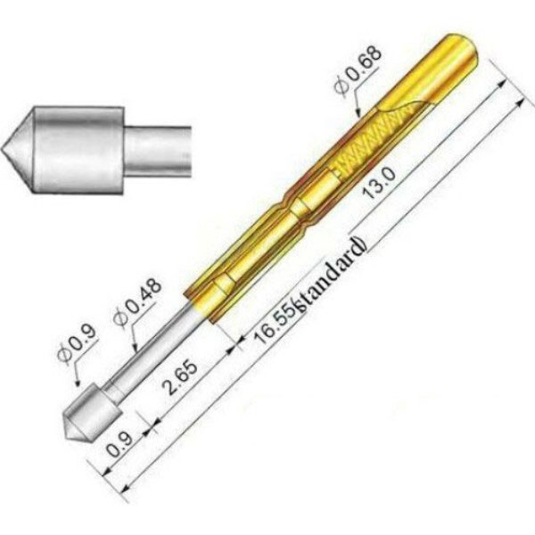 Подпружиненный контакт Pogo Pin P50-E2 - № 3 Подпружиненный контакт Pogo Pin P50-E2 - № 3