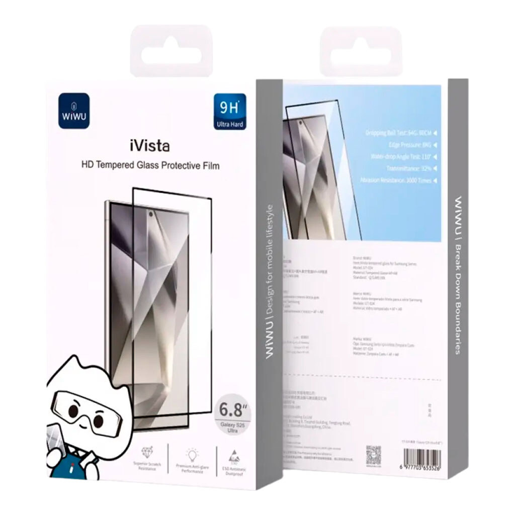 Защитное стекло Samsung Galaxy S26, Wiwu GT-024 iVista, Черный - № 1 Защитное стекло Samsung Galaxy S26, Wiwu GT-024 iVista, Черный - № 1