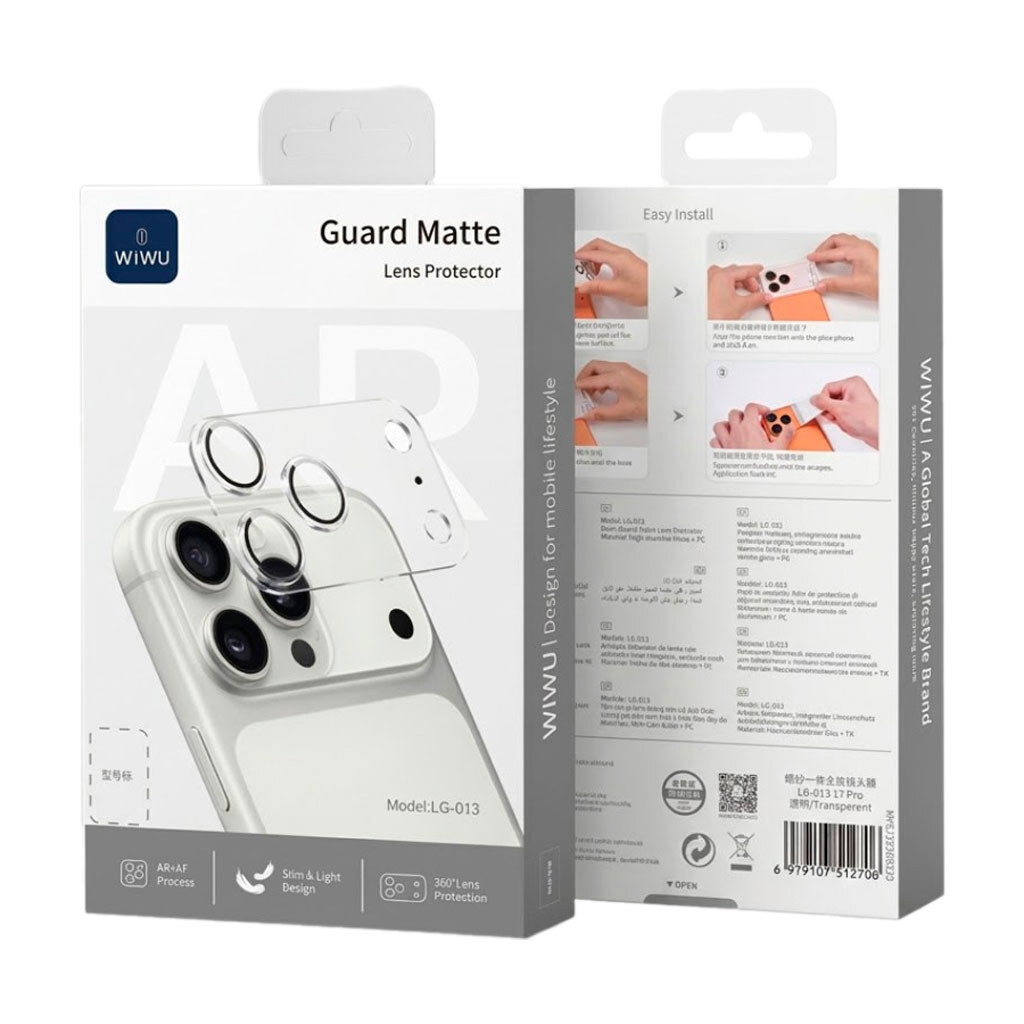 Защитное стекло камеры Apple iPhone 17 Pro Max, Wiwu LG-013 Guard Matte, Прозрачный - № 1 Защитное стекло камеры Apple iPhone 17 Pro Max, Wiwu LG-013 Guard Matte, Прозрачный - № 1