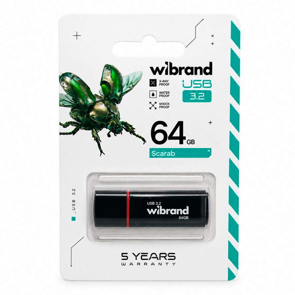 USB Flash Wibrand Scarab, 64 Гб., Черный - № 2 USB Flash Wibrand Scarab, 64 Гб., Черный - № 2