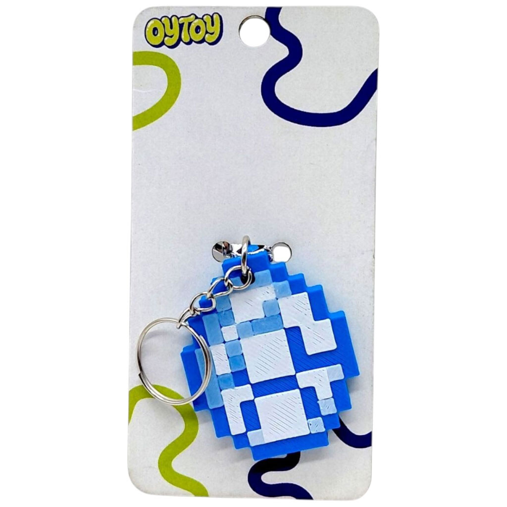Брелок "Minecraft 2D Diamond / Бриллиант Keychain", 3D печать, OYTOY - № 1 Брелок "Minecraft 2D Diamond / Бриллиант Keychain", 3D печать, OYTOY - № 1