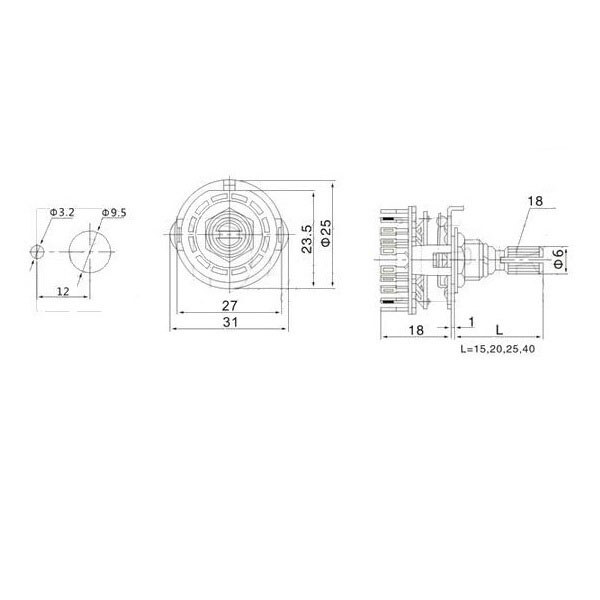 Галетный переключатель RBS-1-112-20VS - № 4 Галетный переключатель RBS-1-112-20VS - № 4