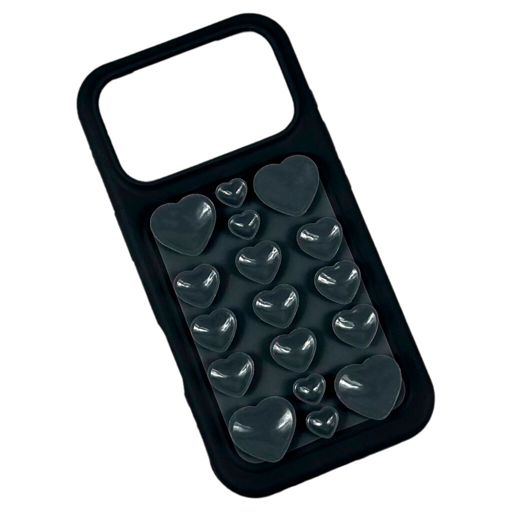 Чохол (накладка) Apple iPhone 13 Pro Max, 3D Heart Pop, Чорний - № 1 Чохол (накладка) Apple iPhone 13 Pro Max, 3D Heart Pop, Чорний - № 1