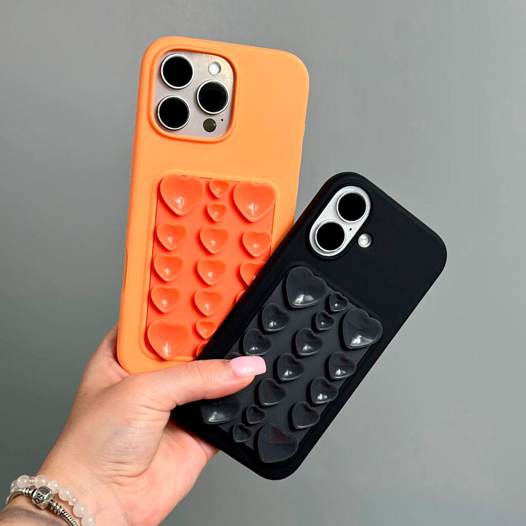 Чохол (накладка) Apple iPhone 14 Pro Max, 3D Heart Pop, Рожевий - № 4 Чохол (накладка) Apple iPhone 14 Pro Max, 3D Heart Pop, Рожевий - № 4