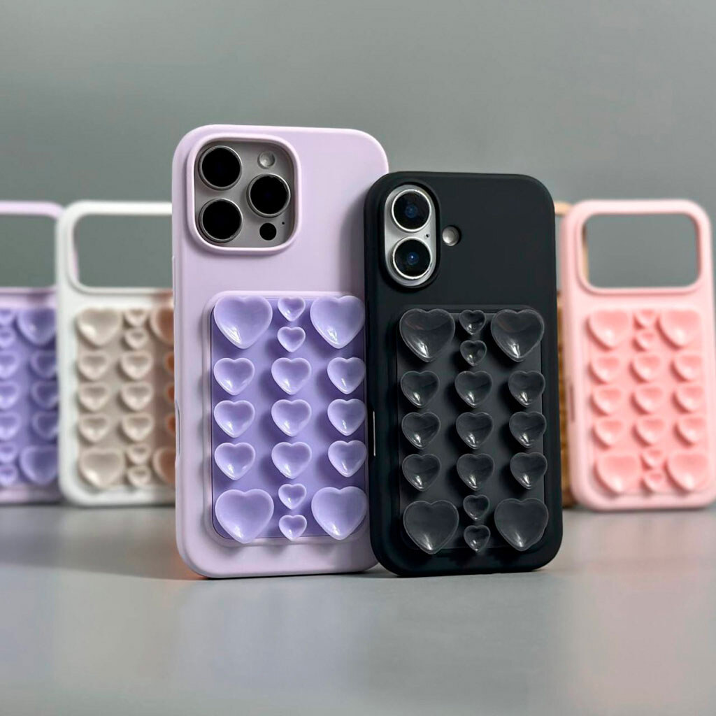 Чохол (накладка) Apple iPhone 14, 3D Heart Pop, Рожевий - № 5 Чохол (накладка) Apple iPhone 14, 3D Heart Pop, Рожевий - № 5