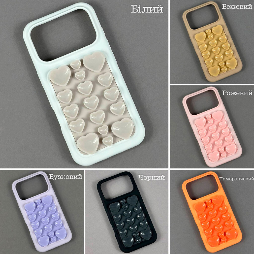 Чохол (накладка) Apple iPhone 14, 3D Heart Pop, Рожевий - № 8 Чохол (накладка) Apple iPhone 14, 3D Heart Pop, Рожевий - № 8