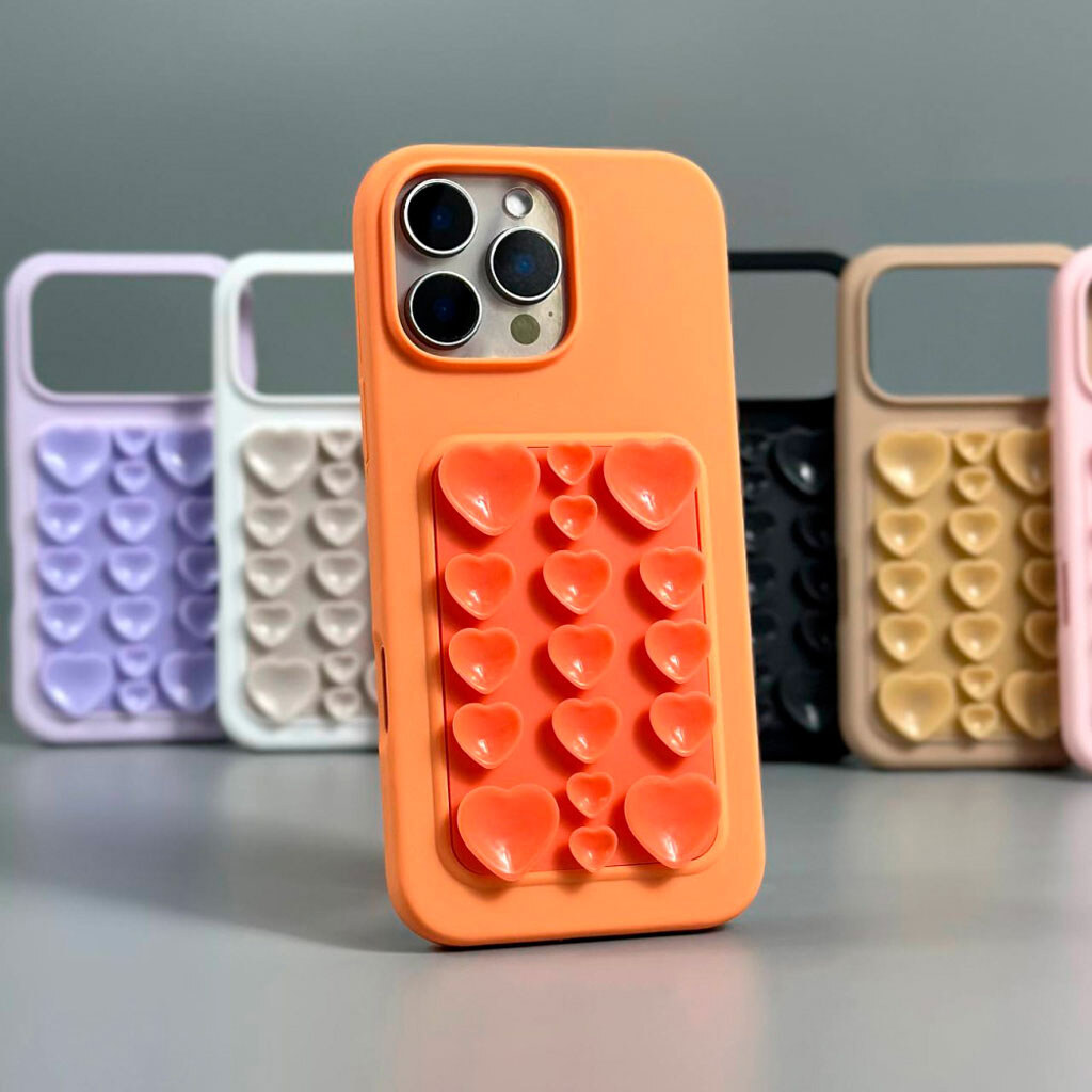 Чохол (накладка) Apple iPhone 16, 3D Heart Pop, Рожевий - № 3 Чохол (накладка) Apple iPhone 16, 3D Heart Pop, Рожевий - № 3