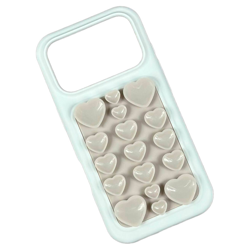 Чохол (накладка) Apple iPhone 17 Pro, 3D Heart Pop, Білий - № 1 Чохол (накладка) Apple iPhone 17 Pro, 3D Heart Pop, Білий - № 1