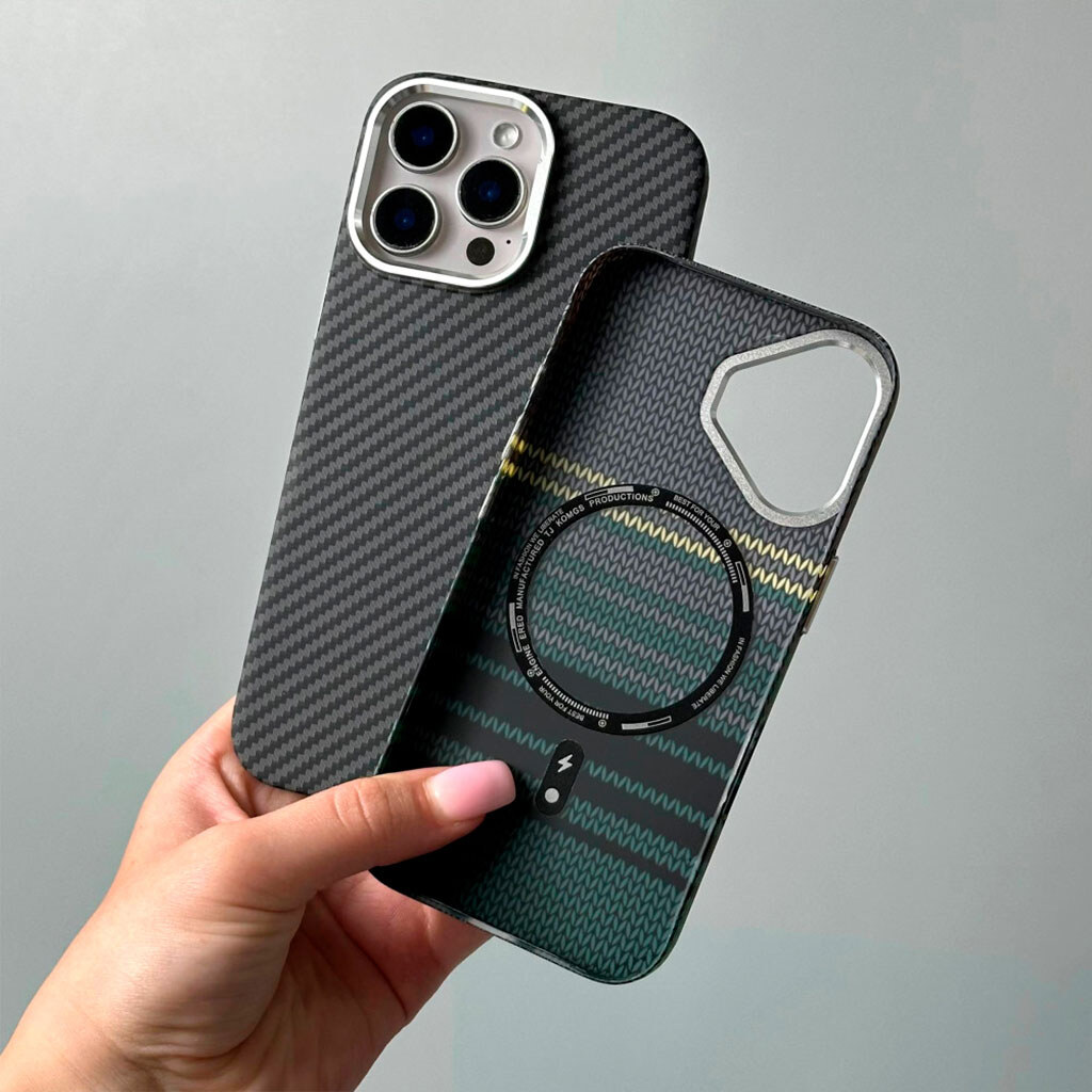 Чехол (накладка) Apple iPhone 13 Pro Max, Elite Carbon Matte Box, MagSafe, Silver Peaks, Рисунок - № 2 Чехол (накладка) Apple iPhone 13 Pro Max, Elite Carbon Matte Box, MagSafe, Silver Peaks, Рисунок - № 2