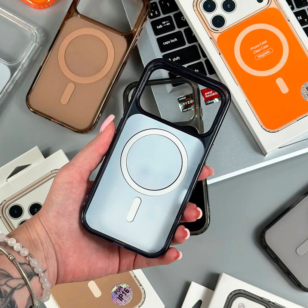 Чохол (накладка) Apple iPhone 16 Pro, Glow Color, MagSafe, Синій - № 2 Чохол (накладка) Apple iPhone 16 Pro, Glow Color, MagSafe, Синій - № 2