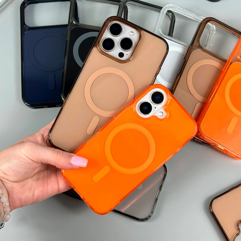 Чехол (накладка) Apple iPhone 17, Glow Color, MagSafe, Оранжевый - № 4 Чехол (накладка) Apple iPhone 17, Glow Color, MagSafe, Оранжевый - № 4