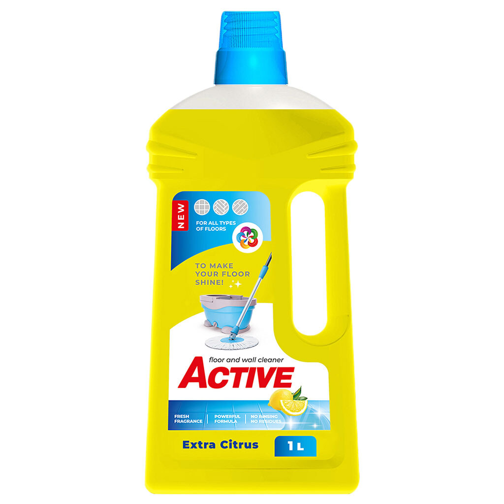 Засіб для чищення підлоги та стін Active "Extra Citrus", 1 л - № 1 Засіб для чищення підлоги та стін Active "Extra Citrus", 1 л - № 1