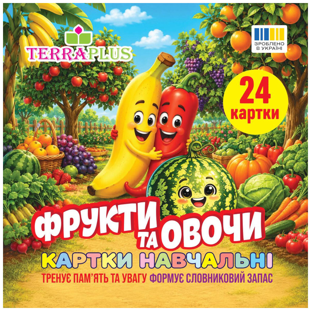Картки навчальні дитячі "TerraPlus", мікс, 24 шт/уп., TerraPlus - № 3 Картки навчальні дитячі "TerraPlus", мікс, 24 шт/уп., TerraPlus - № 3