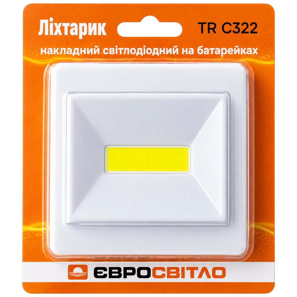 Фонарик LED накладной на батарейках ЕВРОСВЕТ TR, C322, Белый - № 1 Фонарик LED накладной на батарейках ЕВРОСВЕТ TR, C322, Белый - № 1