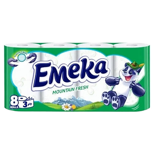 Набор бумаги туалет. EMEKA Mountain Fresh, 3 слоя, 8 шт/уп. - № 1 Набор бумаги туалет. EMEKA Mountain Fresh, 3 слоя, 8 шт/уп. - № 1